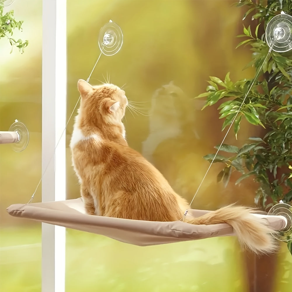 Ultra-Soft Cat Window Hammock Bed – Cloud-Like Perch for Feline Naptime, Securely Mounted, Enhances Cat's Outdoor View, Space-Saving Cat Bed for Windows