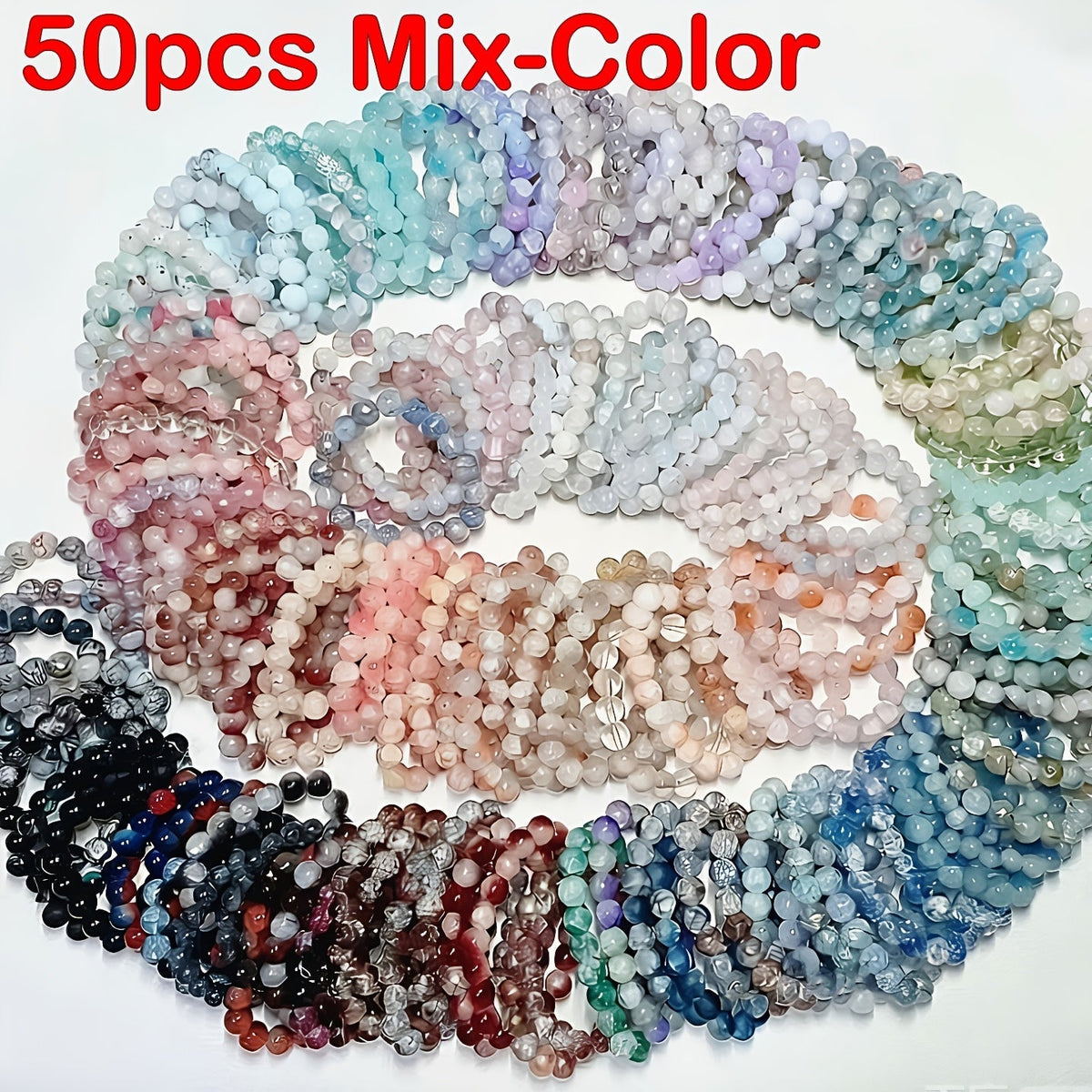 Bohemian Beaded Bracelet Set for Women 30 50 80pcs Colorful Glass Beads Vintage Boho Stackable Bracelets Random Mix Match for Casual Parties Vacation Jewelry Accessories