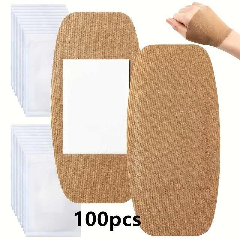 Extra Large Waterproof Bandages 50/100pcs Breathable Flexible Gauze Wound Care Patches First Aid Hemostasis Outdoor Sports Adhesive Bandage Bulk Pack for Adults Kids Home Emergency Kit