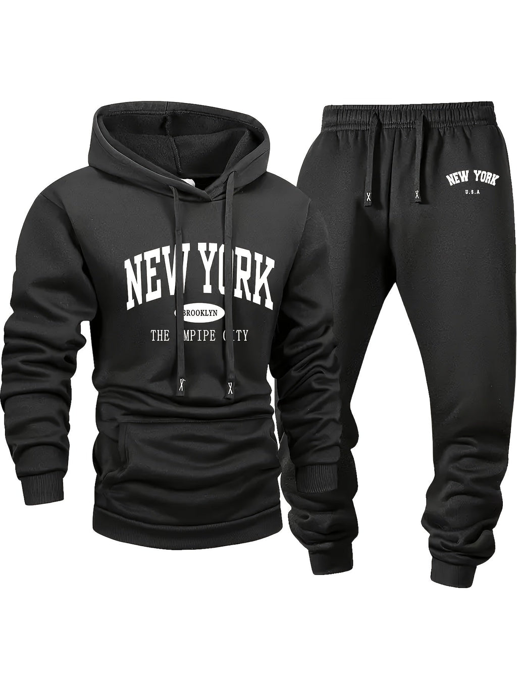 Men's 6-Piece Tracksuit Set Hoodie & Jogger Pants – City Name Print Street Style Sportswear, Soft Warm Fleece for Autumn Winter Jogging Fitness Casual Wear – S to XXL Mixed Colors
