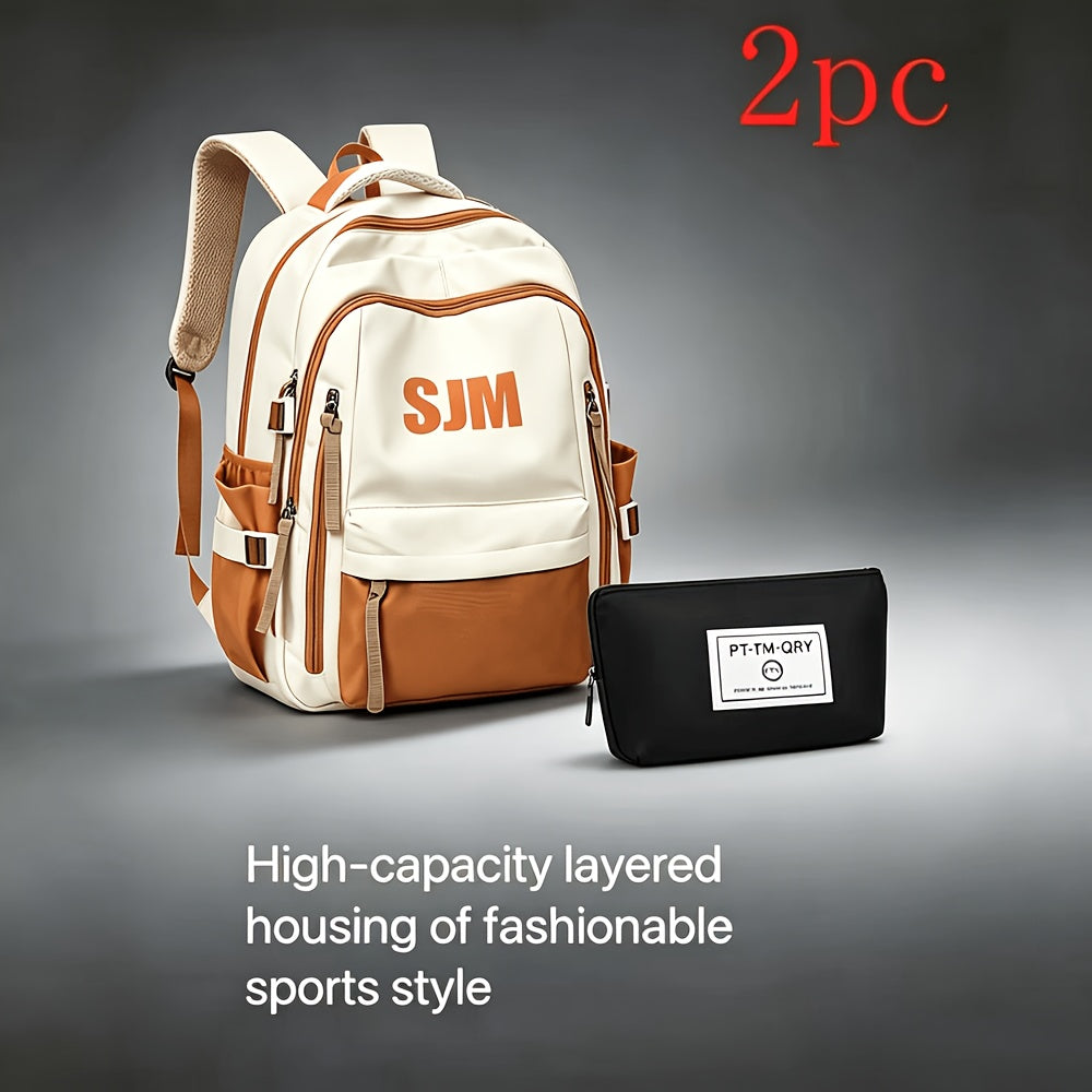 Men's Large Capacity Travel Backpack Set Durable Nylon Multi-Compartment Laptop Bag with Adjustable Straps for Business Travel Campus – Backpack & Handbag Shoulder Bag Combinations