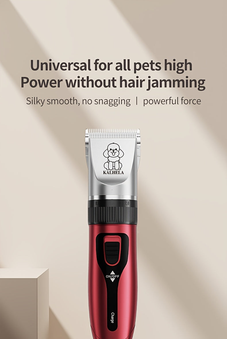 Dog Grooming Clippers Cordless Rechargeable LED Display - Professional Wireless Pet Hair Trimmer Detachable Blades 4 Comb Guides Low Noise 36V USB for Dogs Cats Small Animals