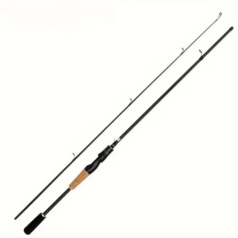 Carbon Fiber Lure Fishing Rod 180cm – Lightweight M-Power Two-Section Rod with Wooden Handle, Universal for Freshwater & Saltwater, Ideal for Bass Trout & All-Water Lure Fishing