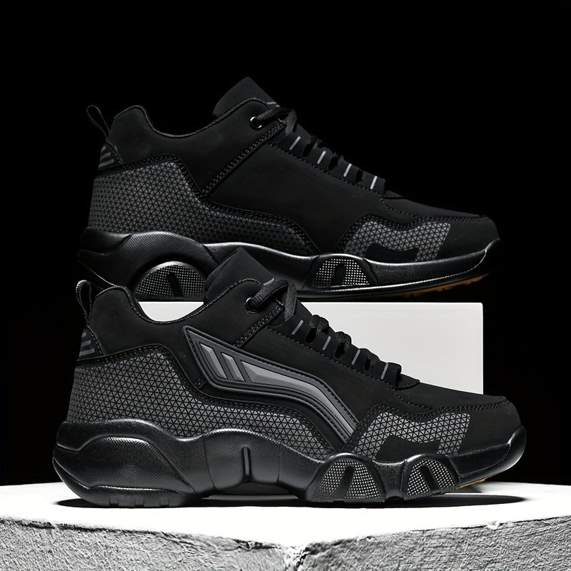 Men's Platform Dress Sneakers Thick Cushioned Sole Lace-Up Low-Top Shoes Black White Orange Non-Slip Rubber Outsole All-Season Office Casual Formal Footwear for Men US Sizes 6.5–14 | Nova Mart