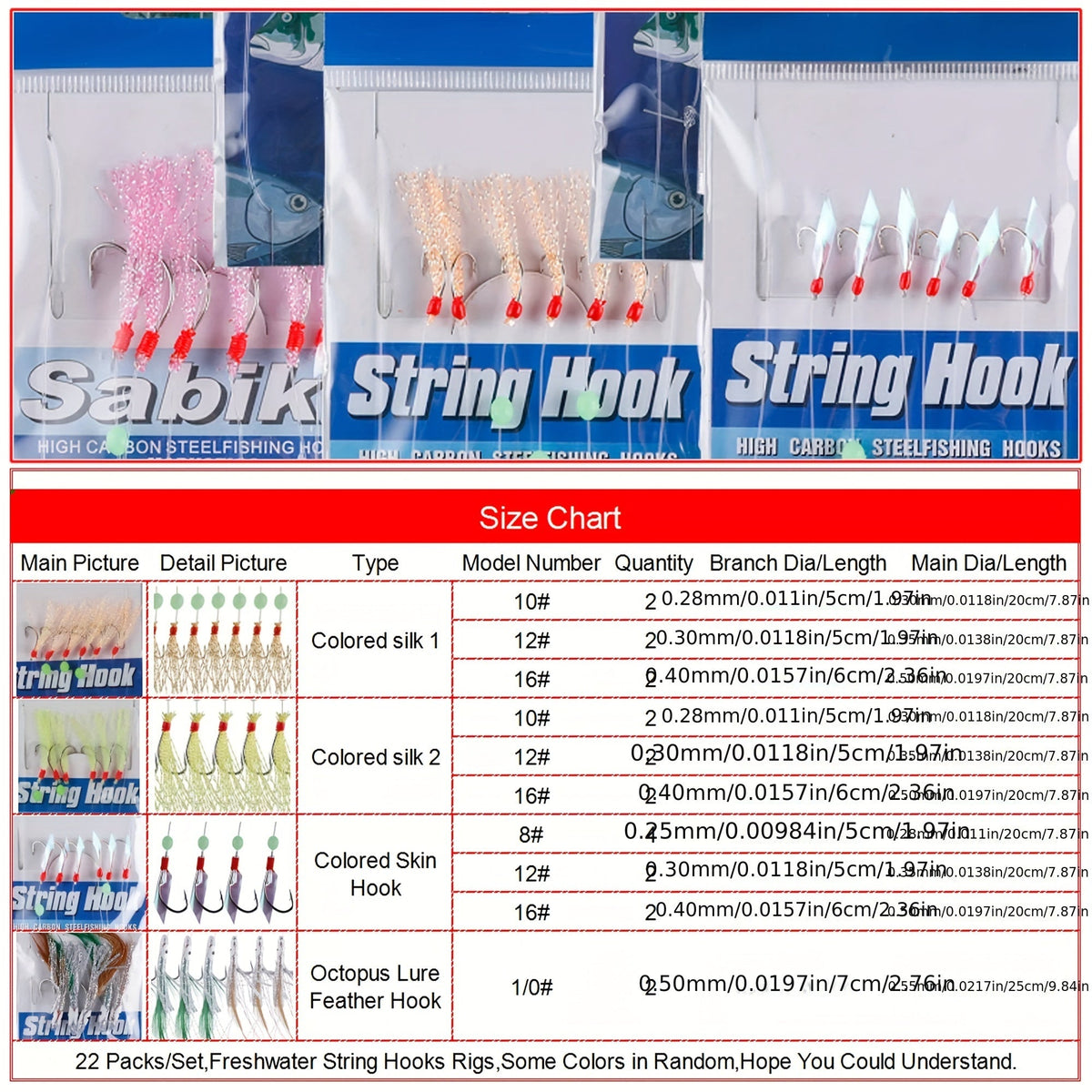 Fishing Rigs Set 22 Pack with High Carbon Steel Hooks, Glow Beads & Flasher Lure Bait – Complete Freshwater & Saltwater Fishing Tackle Kit for Bass Trout Salmon Walleye Catfish