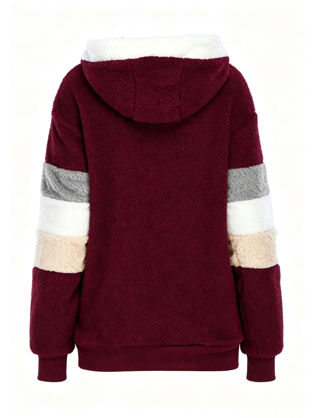 Teddy Bear Jacket Women Autumn Winter Color Block Zip-Up Fleece Coat Soft Warm Casual Outerwear Cozy Street Style S-XL