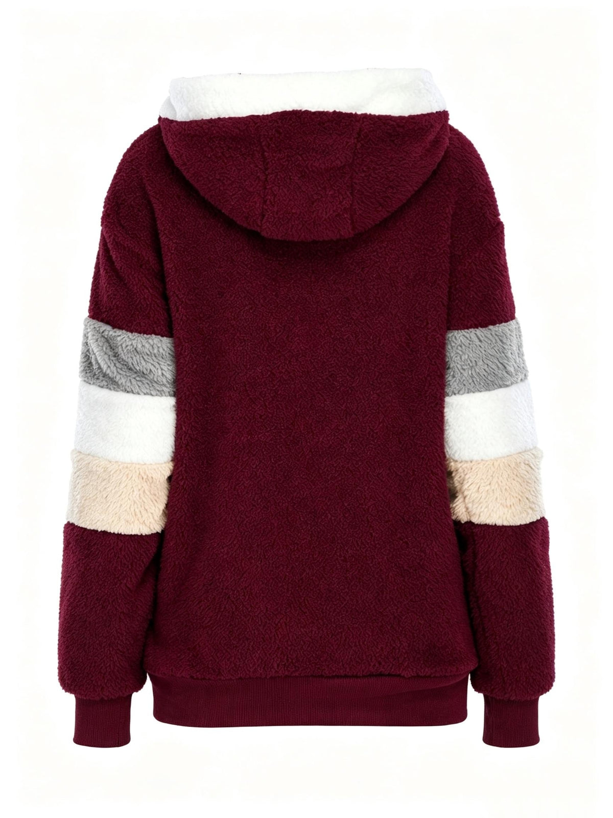 Teddy Bear Jacket Women Autumn Winter Color Block Zip-Up Fleece Coat Soft Warm Casual Outerwear Cozy Street Style S-XL