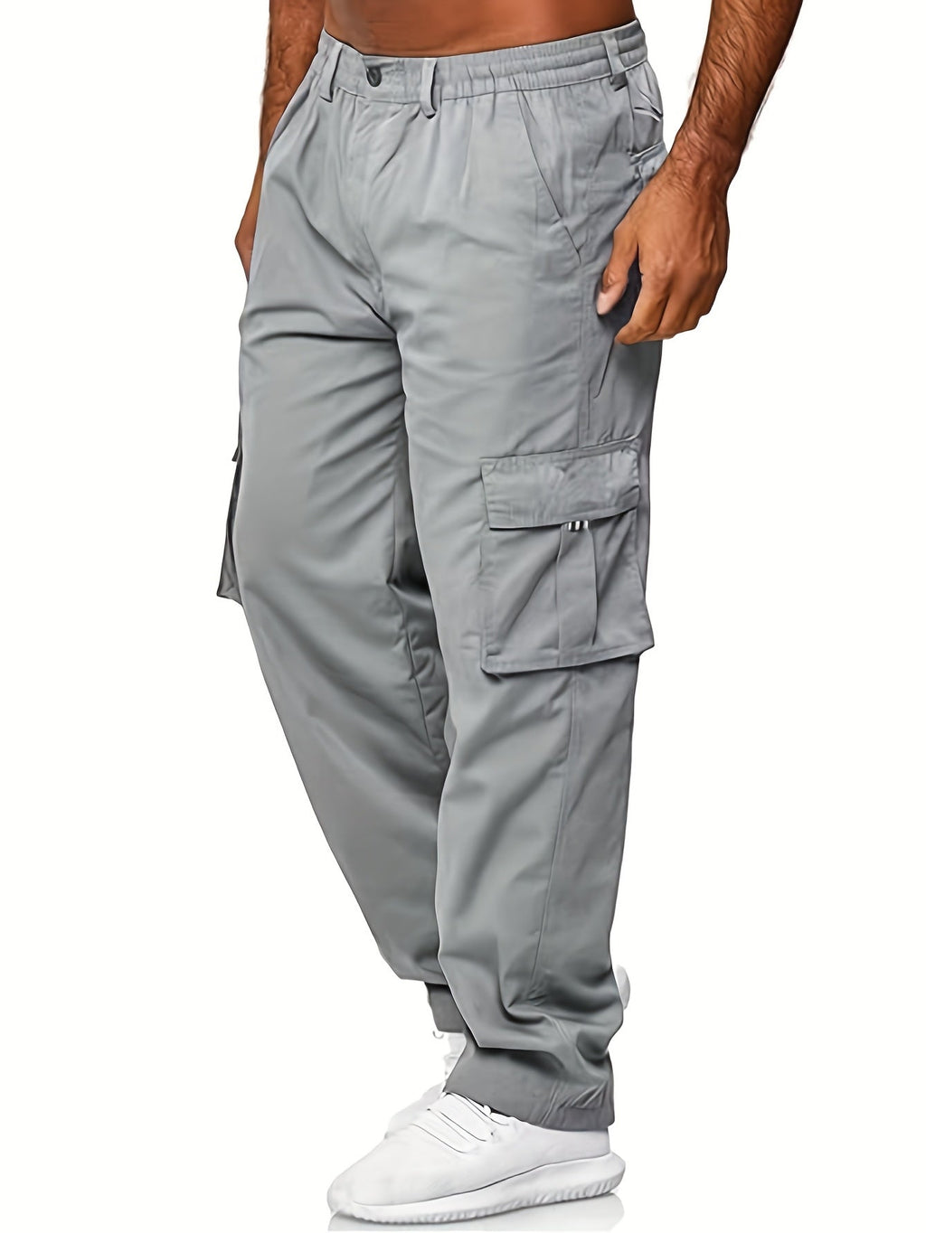 Men's Cargo Pants 3-Pack Multi-Pocket Regular Fit – Solid Color Polyester Woven Hiking Outdoor Pants for Spring & Fall, Sizes S-XXXL, 9 Color Combos
