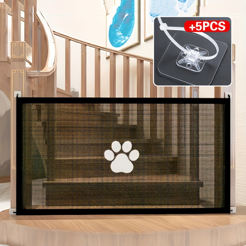 Portable Folding Pet Gate Dog Safety Barrier Fence Foldable Mesh Isolation Net Indoor Doorways Stairs Rooms Small 43x30 Large 70x30 Inch Dogs Cats Puppies Kittens