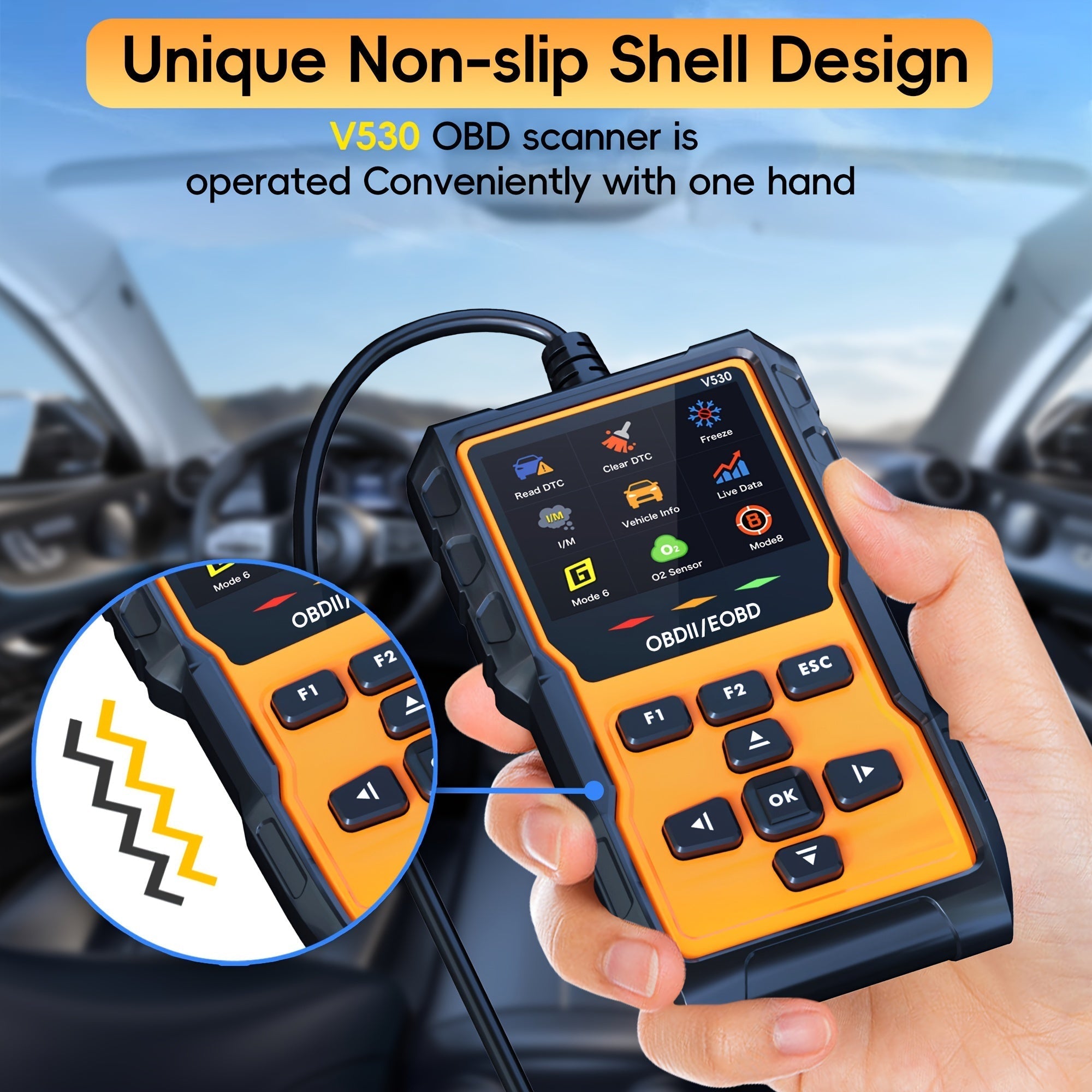 Professional OBD2 Scanner Diagnostic Tool Check Engine Code Reader with Reset Mode 6 Mode 8 I/M Readiness Live Data Freeze Frame Universal Car Diagnostic Scan Tool for All OBDII Vehicles Since 1996