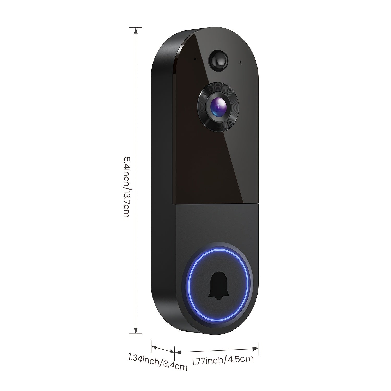 2K Smart Video Doorbell Camera WiFi Wireless 166° Wide Angle AI Human Detection Two-Way Audio Night Vision Cloud Storage Rechargeable Battery – Black & Linen