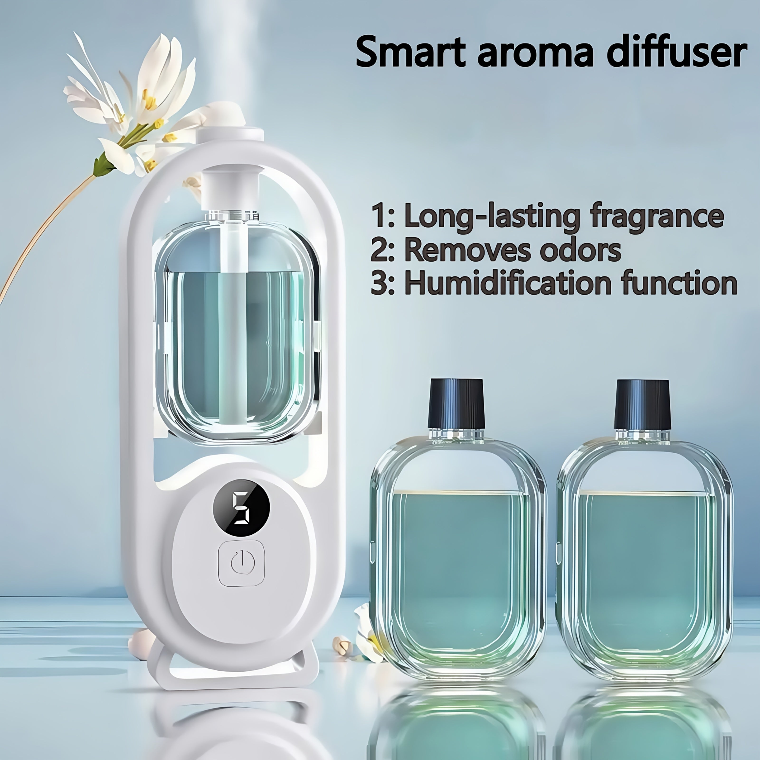 Essential Oil Diffuser Aromatherapy Humidifier with 7 Color LED Light – USB Powered Quiet Mini Aroma Diffuser for Bedroom, Office, Yoga & Home with Timer, Multiple Scents | Hilton Gardenia Ocean Jasmine
