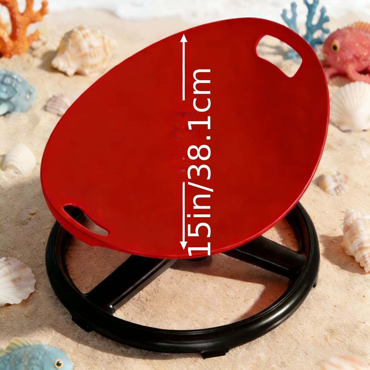 Spinning Sensory Chair for Kids with Autism & ADHD – Durable Plastic & Metal Indoor Outdoor Balance Coordination Vestibular Therapy Seat in Red & Blue for Children Sensory Play