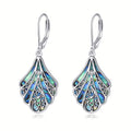 925 Sterling Silver Abalone Shell Dangle Drop Earrings for Women – Boho Filigree Iridescent Statement Jewelry Gift for Birthday Anniversary Wedding