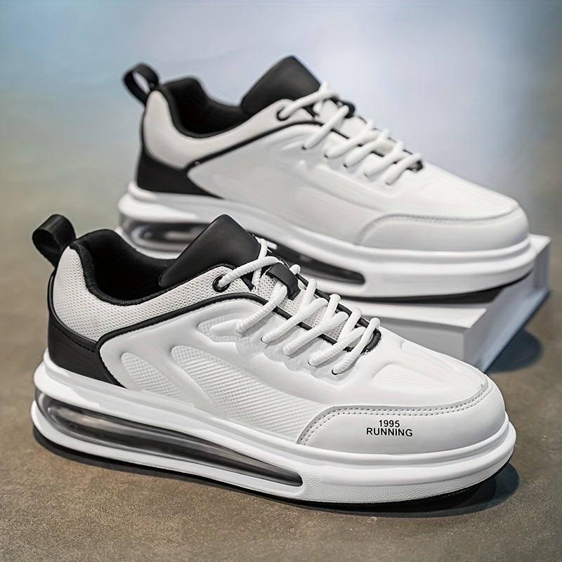 Men's Low Top Sneakers Lace-Up Casual Athletic Shoes in Beige White Black – Lightweight Comfortable Everyday Footwear for Sports Walking & Street Style, US Sizes 6.5 to 12