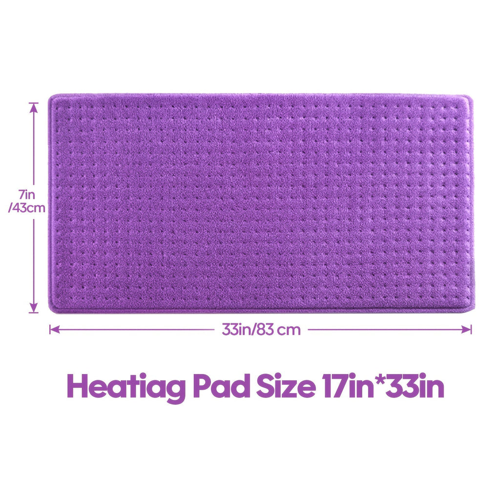 Heating Pad for Back Neck Shoulders & Cramps Ultra Soft Flannel – 6 Heat Settings Dry & Moist Heat Auto Shut-Off Machine Washable Electric Pad, 3 Sizes 12x15 12x24 17x33, Pain Relief Gift for Mom