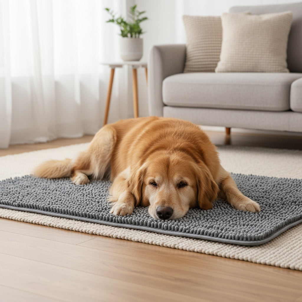 Dog Door Mat for Muddy Paws 2-Pack Absorbent Non-Slip Washable Microfiber Mud Mat Quick Dry Entry Indoor Floor Mat 24x17 32x20 Inch 3 Colors Camel Green Grey Machine Washable