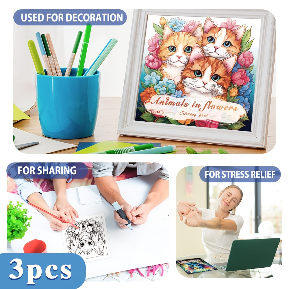 Adult Coloring Books for Women 3-Pack – 90 Pages Total, 100g Heavyweight Paper, Women's Themed Stress Relief Mindfulness Coloring Set, Perfect Birthday Mother's Day Christmas Gift