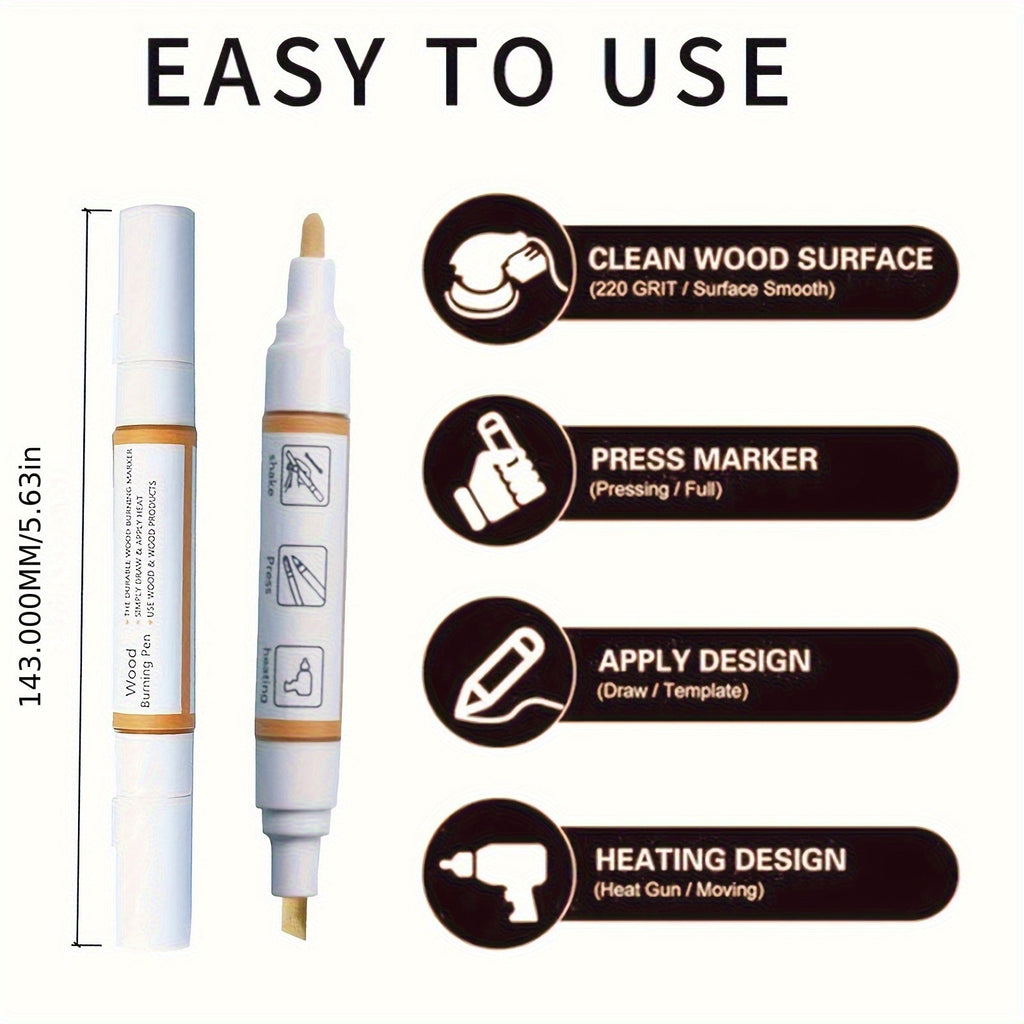 Wood Burning Paste Kit Heat Activated Pyrography Gel Set with Burning Pens Squeegee Tools, 6 Jars 1.5OZ Etching Cream for Wood Canvas Denim Fabric, DIY Craft Kit for Beginners Artists Adults