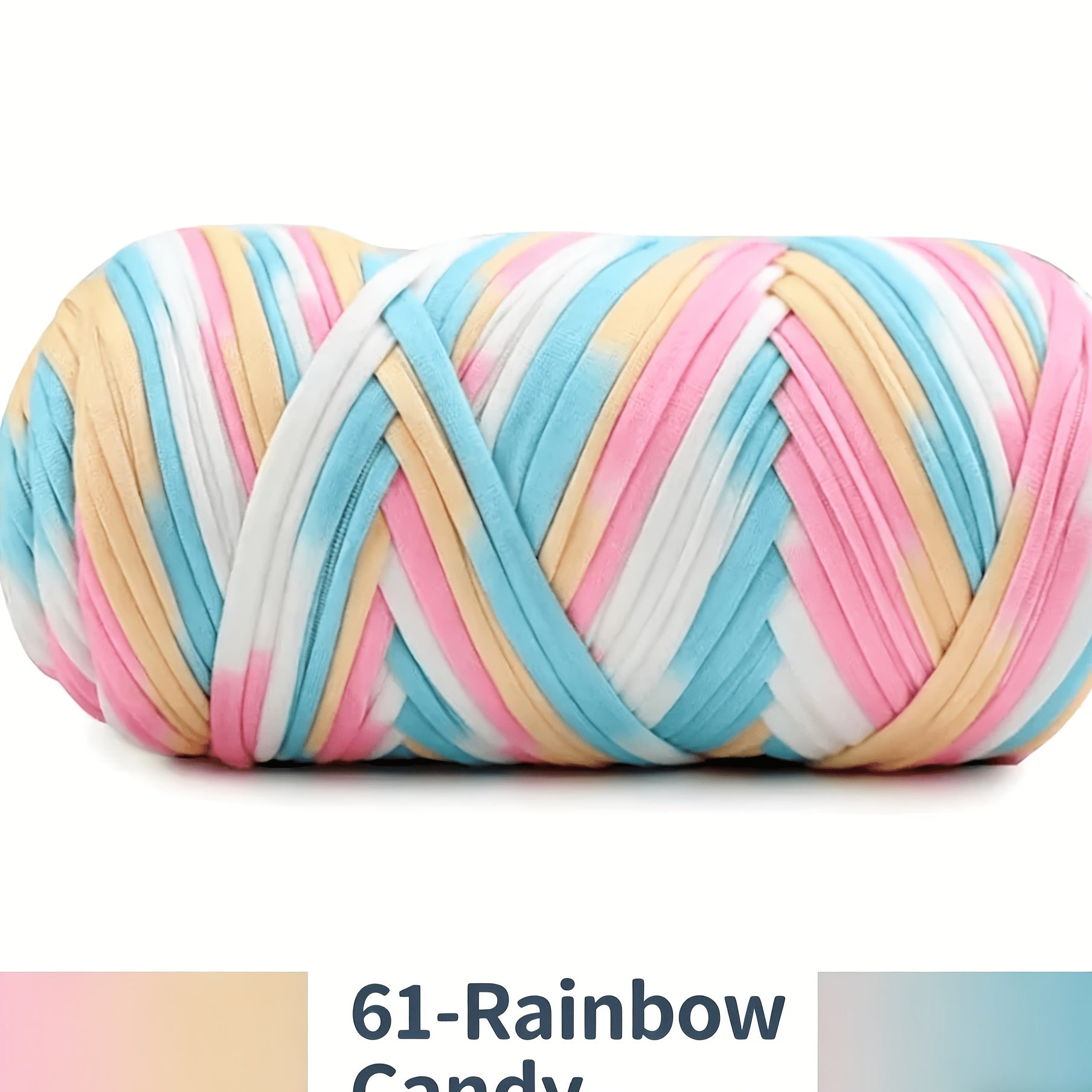 T-Shirt Fabric Yarn 400g (2 x 200g) Chunky Cotton Blend in 49 Colors – Soft Thick Yarn for Crochet Baskets, Bags, Rugs, Macrame & Knitting Projects – Beginner-Friendly Craft Yarn