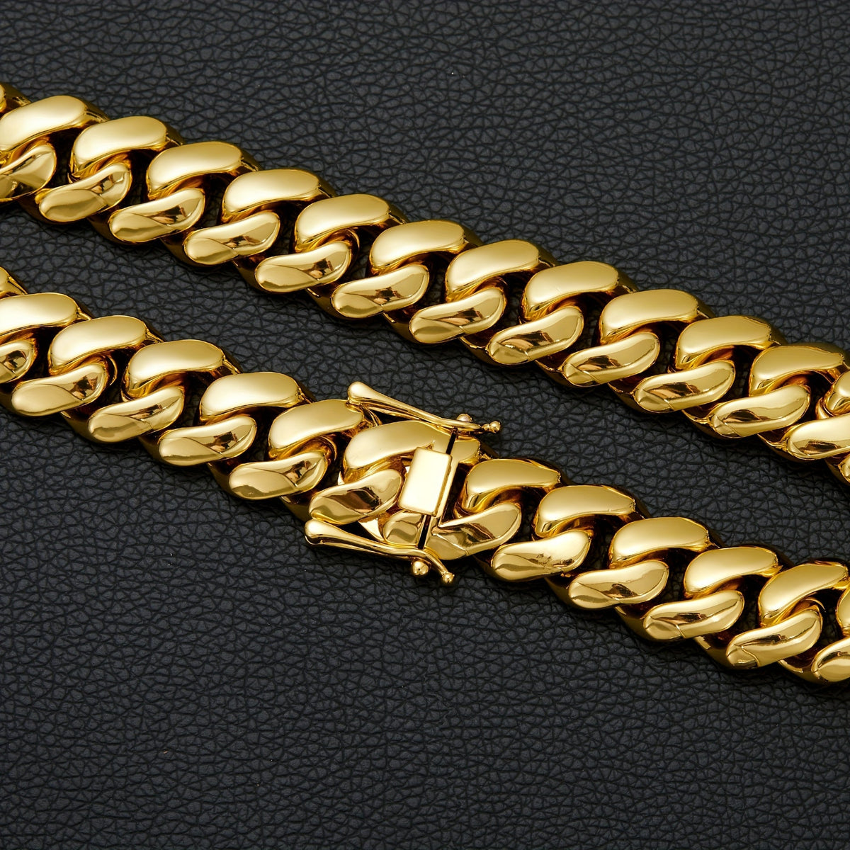 18K Gold Plated Cuban Chain Necklace for Men – 14mm Wide, 316L Stainless Steel, Waterproof & Hypoallergenic, 18 to 28 Inch – Heavy-Duty Hip Hop Jewelry Gift