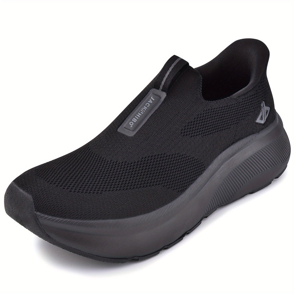 Men's Hands-Free Slip-On Orthopedic Sneakers – Wide Toe Box, Arch Support, Metatarsal Pad, Cushioned Zero Drop Sole, Mesh Upper, Walking Shoes for Comfort & Pain Relief