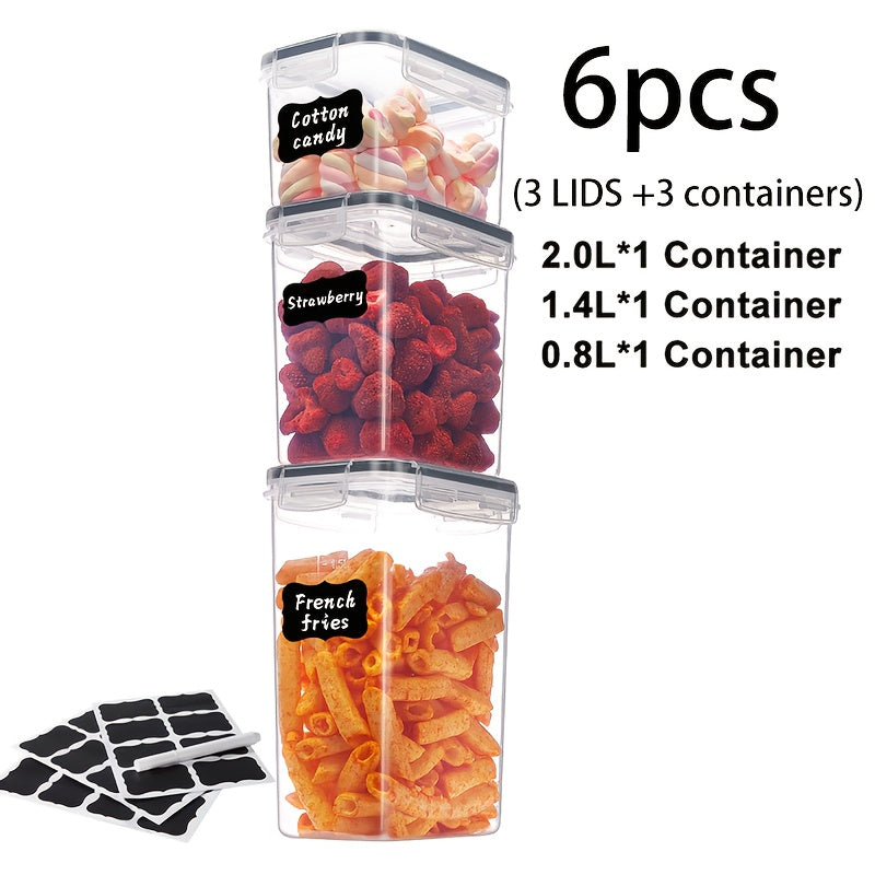 Airtight Food Storage Containers Set with Flip Lids, Labels & Marker – BPA-Free Plastic Pantry Organizer Boxes for Kitchen, Travel & Picnic, Fresh-Keeping Container Set in 12/14/20/48/84 Piece Options