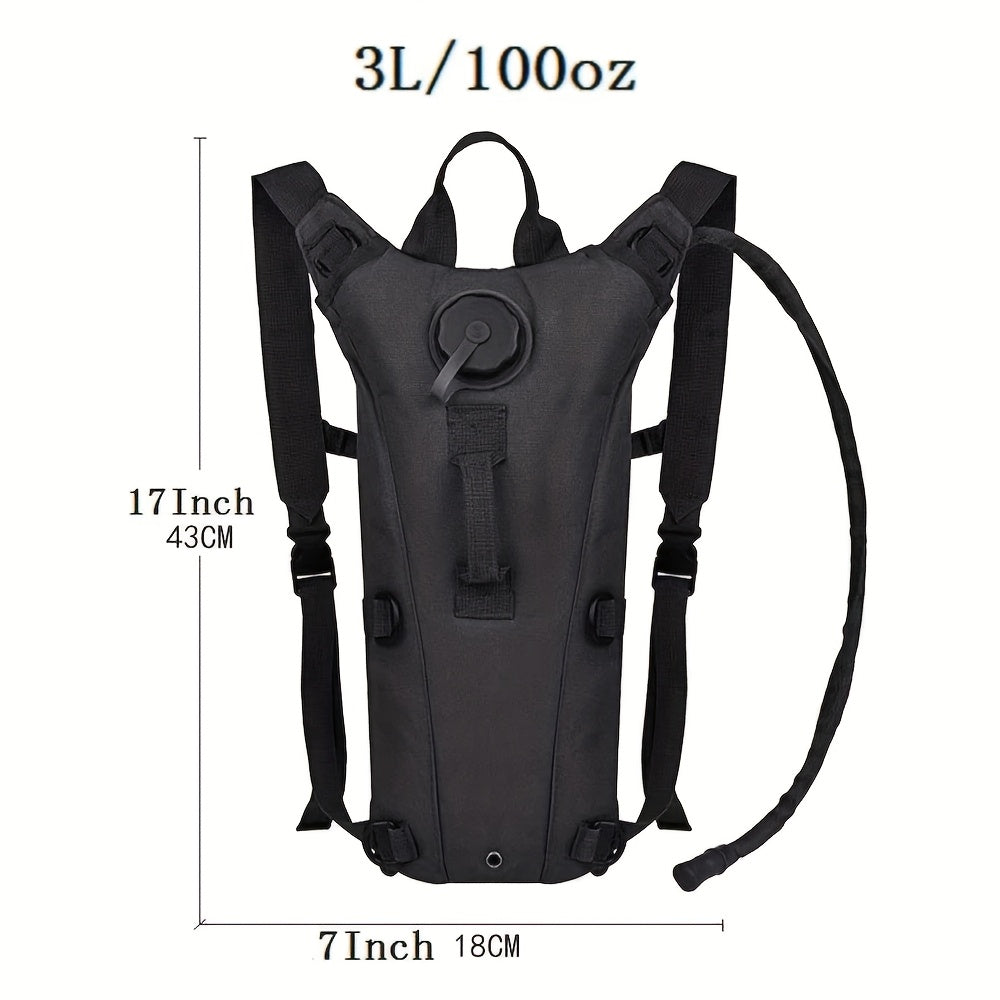 Hydration Backpack with 101oz Water Bladder Tactical Lightweight Hiking Pack Adjustable Straps Large Capacity for Hiking Biking Running Climbing Black Green