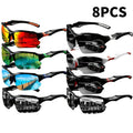 8 Pcs Men's UV Protective Sunglasses Set – Color Coating Lens Fashion Fitness Sports Eyewear for Driving Leisure Outdoor Daily Wear Bulk Pack Gift for Him Birthday Father's Day Christmas