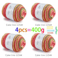 Colorful Yarn Thread & Weaving Accessories Kit 2/4pcs Cotton Acrylic Wool Blend with C-Type Buckle Weaving Needle Bow Twist Needle DIY Knitting Crochet Sweater Scarf Beginner Craft Set