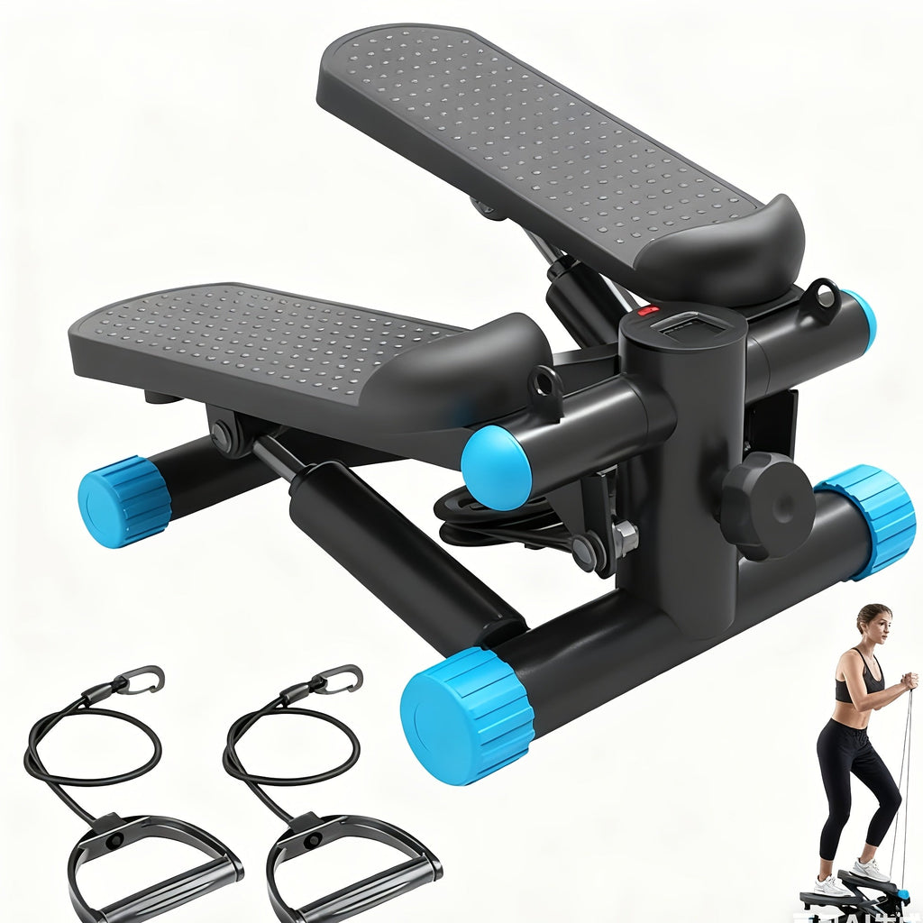 Mini Twist Stepper Machine with Resistance Bands - Portable Stair Stepper for Home Workout 300LBS Capacity Full Body Cardio Trainer for Legs Arms