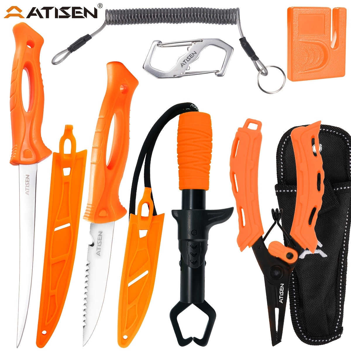 Fishing Knife Set 7/23/104/107-Piece – Stainless Steel Fillet Boning Gutting Knives with Line Cutter Camping Cutting Carving Tool Kit for Freshwater Saltwater Fishing Fisherman Gift for Men