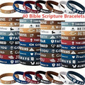 40-Pack Bible Verse Silicone Bracelets Colorful Inspirational Christian Faith Wristbands Unisex Lightweight Daily Wear Church Party Gift