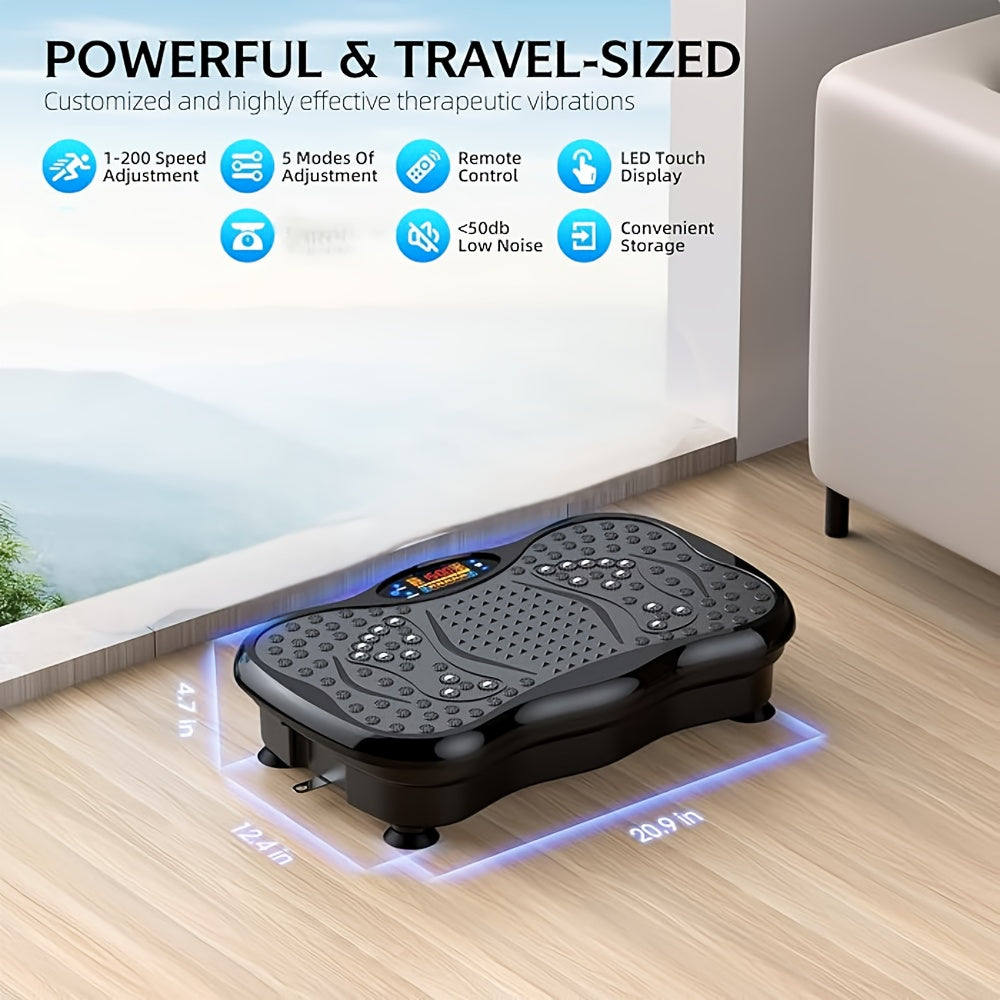 Vibration Plate Exercise Machine Full Body Workout Weight Loss Lymphatic Drainage 99-200 Speed Levels Quiet Motor Portable Home Gym Muscle Toning 330 lbs Capacity