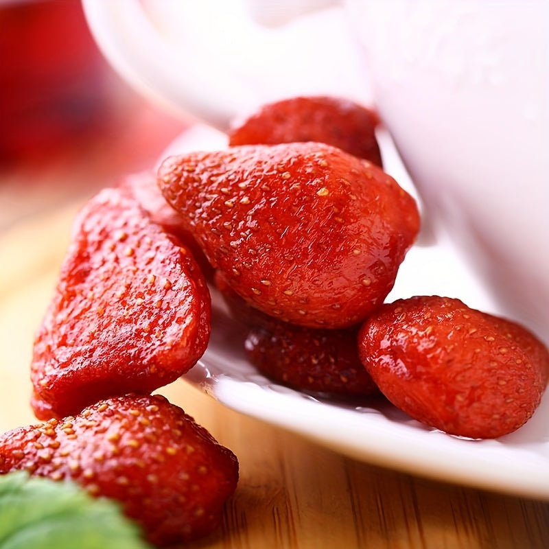 Dried Strawberries Snack 3 Bags Pack Low Sugar Natural Gluten Free Fruit Snack for Office Parties Holidays