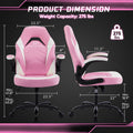 Ergonomic Gaming Chair with Footrest & Lumbar Support – Racing Style Esports Computer Chair, Fixed Armrests, Adjustable Recliner, Home Office Desk Chair for Adults