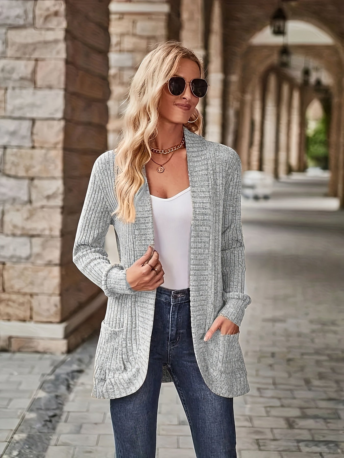 Loose Casual Long Sleeve Blouse Women Solid Color Pocket Splicing Relaxed Fit Top 10 Colors S-XXL Spring Fall Everyday