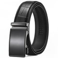 Men's Leather Slide Ratchet Dress Belt with Automatic Click Buckle – Zinc Alloy Buckle, Adjustable 28"-46" Waist, 8 Styles, Business Formal Belt, Perfect Gift for Husband, Father's Day & Christmas