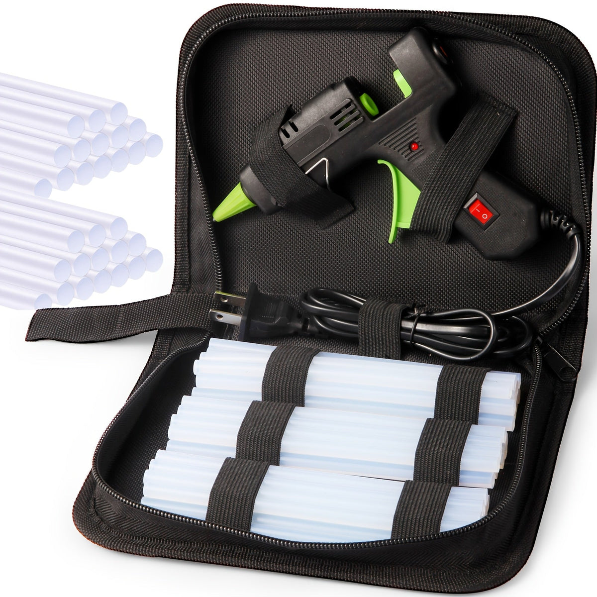30W Hot Melt Glue Gun Kit with 30 Glue Sticks 7x150mm – Fast Heating Electric Glue Gun for School Arts Crafts DIY Projects Home Repairs Fabric Wood Plastic Foam – Multiple Color Options Beginner Friendly