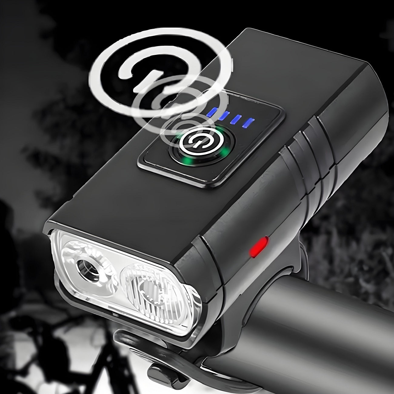 USB Rechargeable LED Bike Light Set with Whistle – 1500 Lumen Front Headlight & Rear Taillight, 6+4 Modes, LED Power Display, Portable Safe Night Cycling Light for Road Mountain Commuter Bike