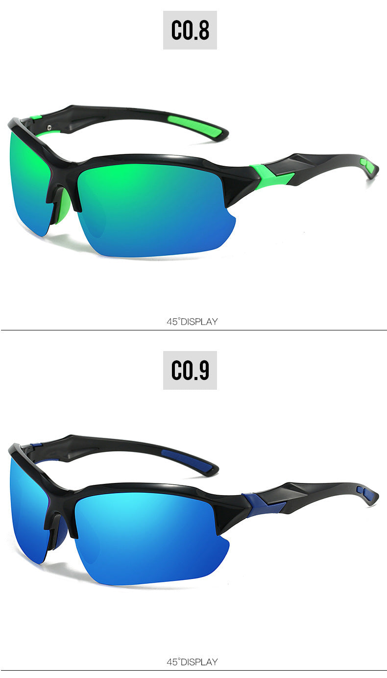 Half Frame Polarized Sports Sunglasses for Men UV400 Protection Lightweight Goggles for Skiing Driving Running Fishing Outdoor Activities 3-Pack or 10-Pack
