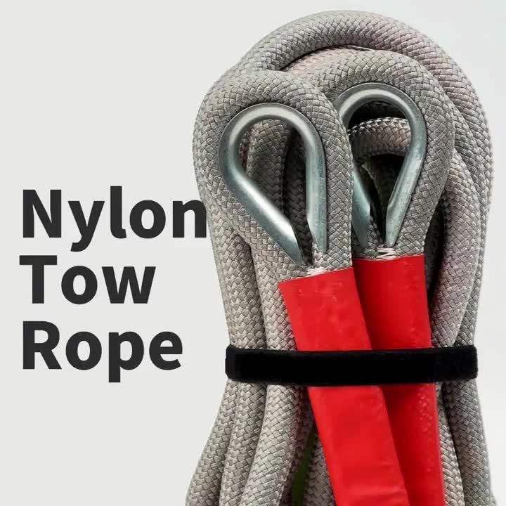 Heavy Duty Tow Rope & Hook Set 16FT Steel U-Shaped Hooks Off-Road SUV Truck Jeep 4x4 Recovery Strap 4 Capacity Options 6613 11023 22046 39683 LBS Emergency Towing Kit