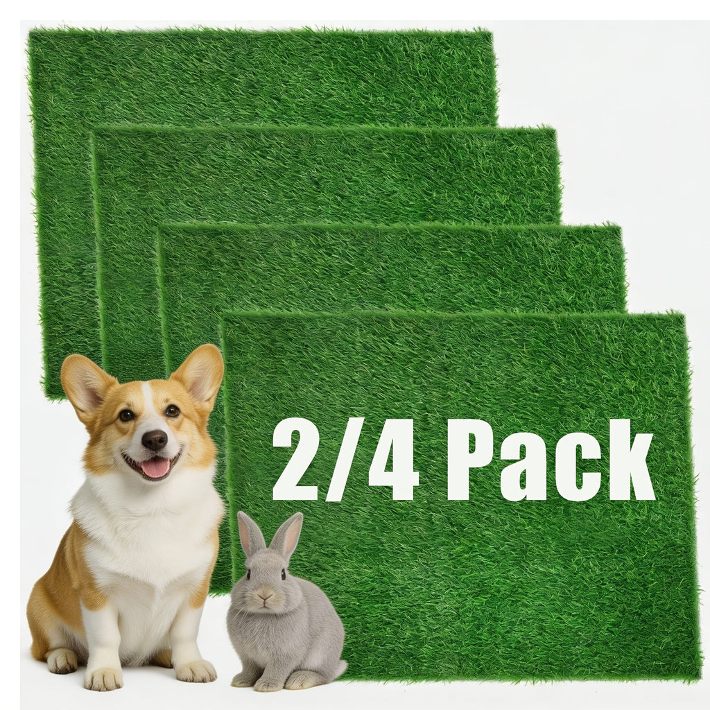2-Pack Washable Dog Potty Training Mat Reusable Artificial Grass Pad Odor Control for Puppies Adult Dogs Indoor Outdoor Balcony Patio Housebreaking Travel Pet Waste Solution