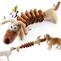 Large Squeaky Crinkle Dog Toy Extendable 15.7 to 19.7 Inch Plush Pull Tug Bite Toy Crinkled Paper Filling Small Medium Large Dogs Interactive Fetch Chew Toy No Battery