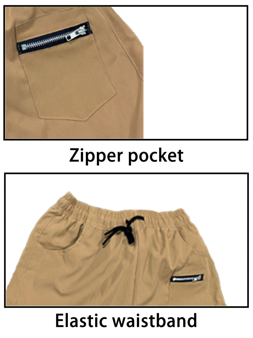 Men's Cargo Pants 2-Pack Multi-Pocket Elastic Waist Drawstring Hiking Trousers Breathable Loose Straight Fit All Season Black Khaki Dark Grey Sizes S-XXL