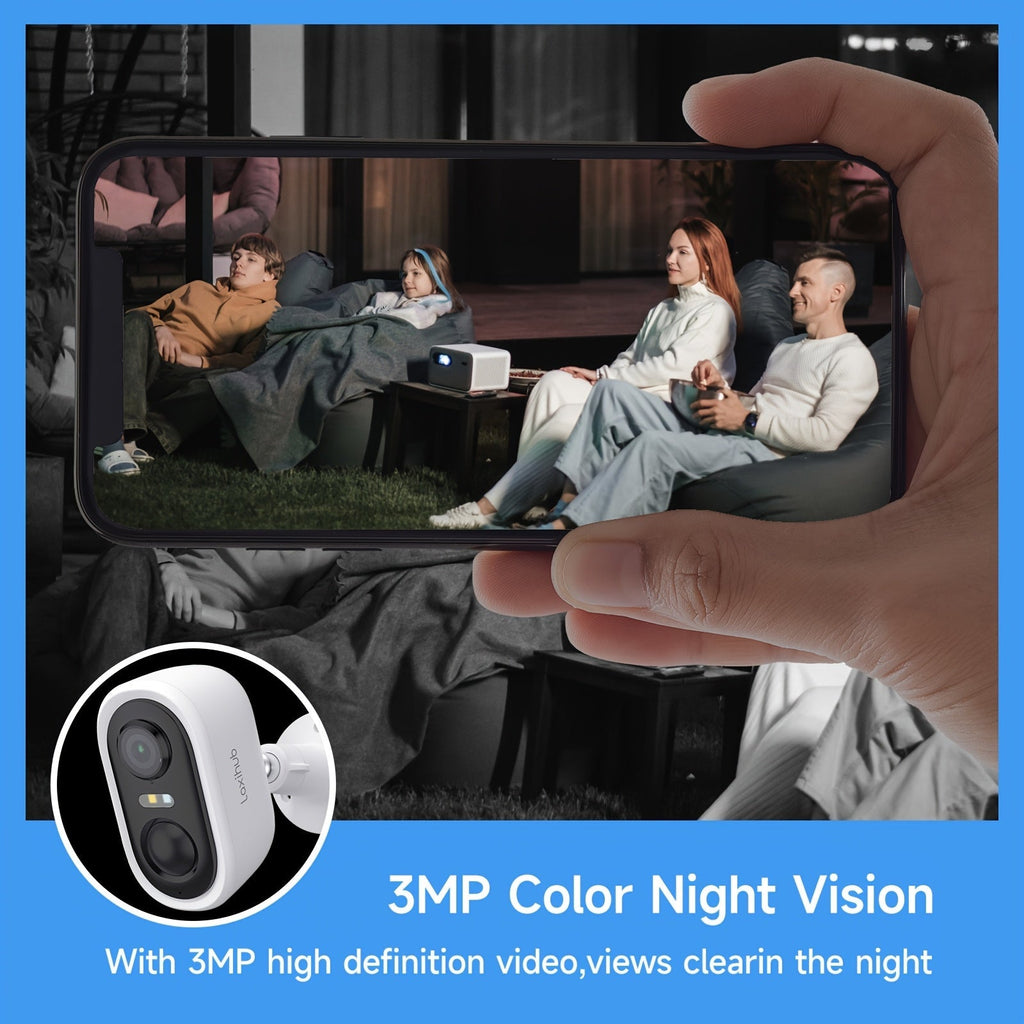 Solar Powered Outdoor Security Camera 3MP 1296P FHD – Wire-Free AI Motion Detection Spotlight IP65 Weatherproof Color Night Vision Two-Way Audio WiFi CCTV with Cloud & SD Storage