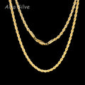 925 Sterling Silver 18K Gold Plated Rope Chain Necklace 2.8mm Braided Cut Chain for Men and Women Unisex Minimalist Necklace Sizes 18 to 34 Inch with Gift Box Anniversary Birthday Holiday Gift