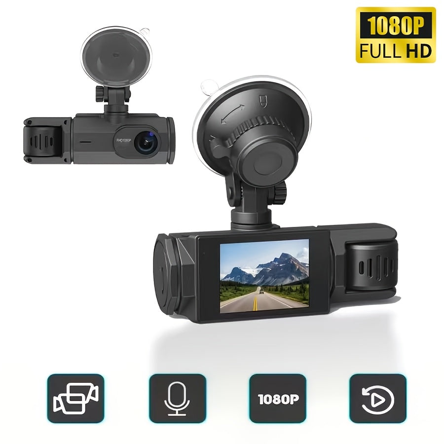 Dash Cam Front and Rear 1080P HD Dual Camera Night Vision 170° Wide Angle ADAS G-Sensor Loop Recording 24Hr Parking Mode 2 Inch IPS Screen for Cars Trucks SUVs