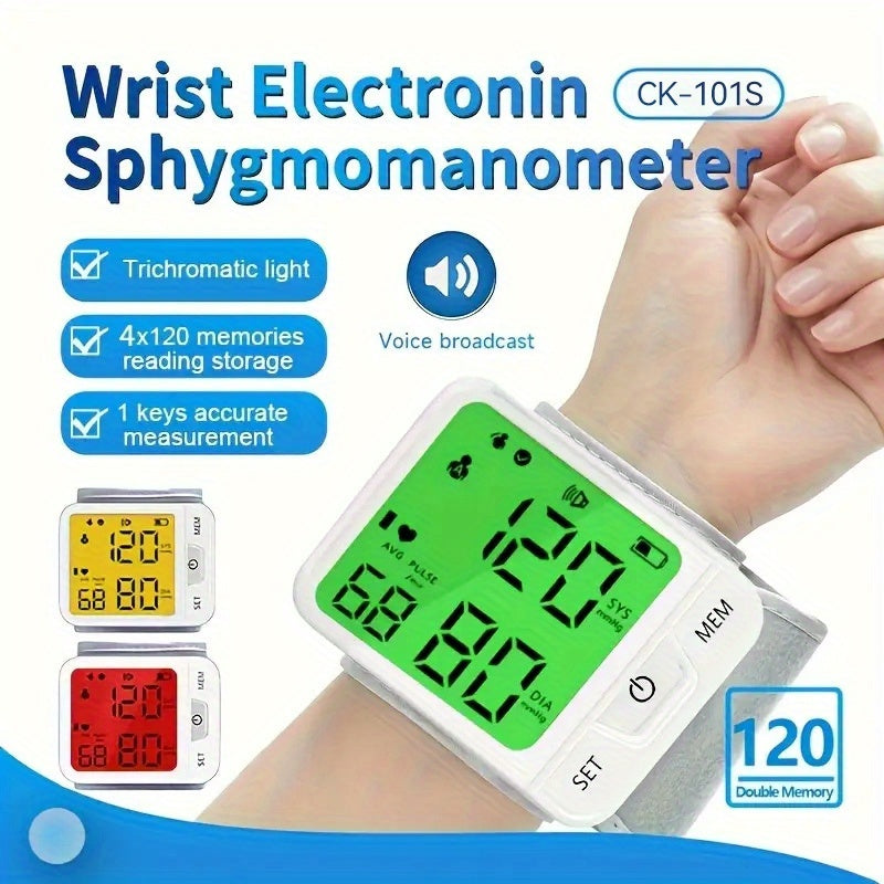 Wrist Blood Pressure Monitor Automatic Digital BP Cuff with Large LCD Display – Pulse Rate & Irregular Heartbeat Detection, Portable Home Use for Seniors & Adults, One-Button Operation