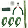 105Pcs Floral Arrangement Kit with Green Floral Tape Wire Boutonniere Flower Pins and Wire Cutter – DIY Wreath Making Wedding Bouquet Corsage Centerpiece Craft Supplies for Beginners and Professionals